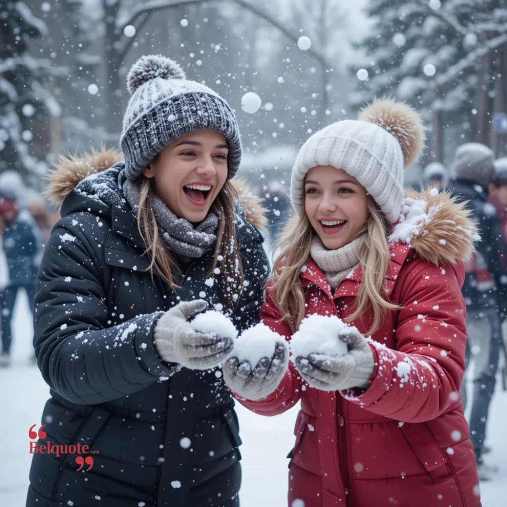 Winter Means Fun Laughter And Snowball Fights